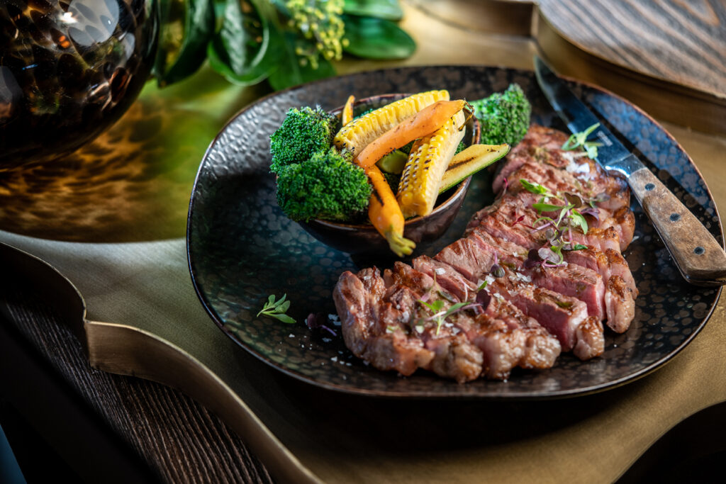 good steak with vegetables
